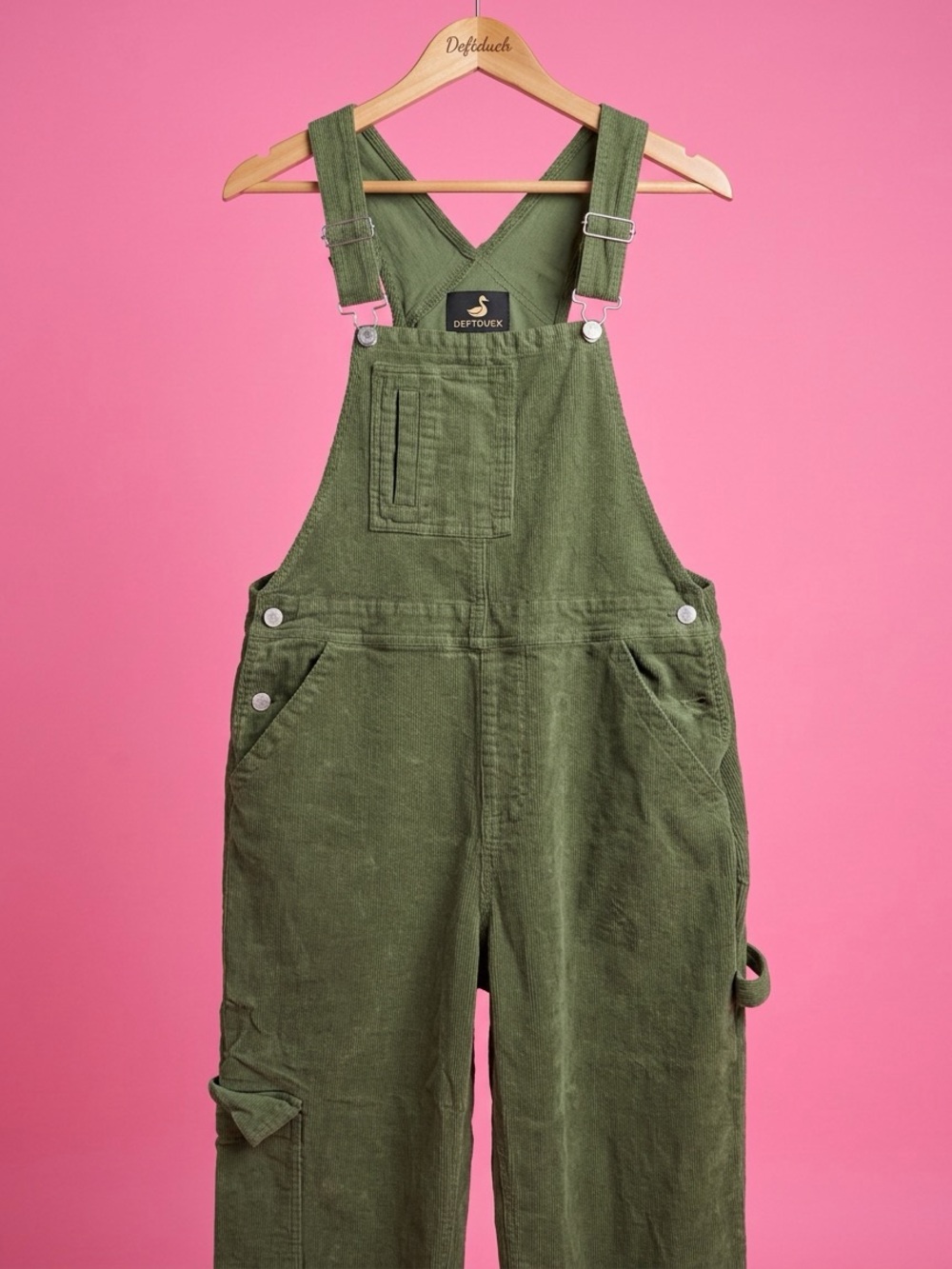 Forever 21 Olive Green Corduroy Women's Overalls - Picture 2 of 5